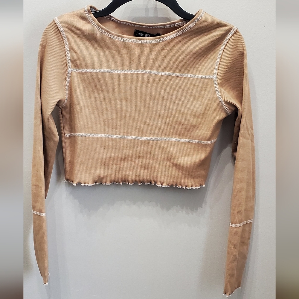 DAISY STREET BRIDGE LONG SLEEVE CROP TOP